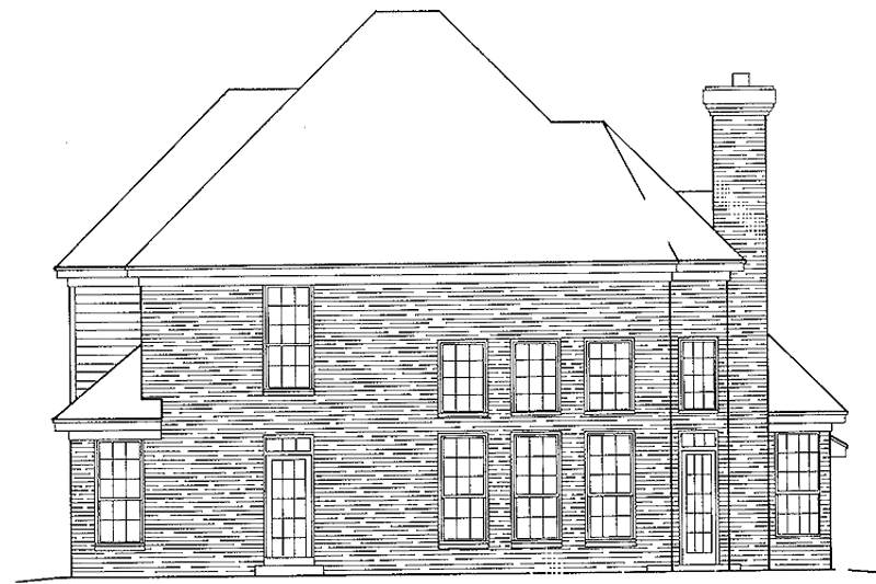 Architectural House Design - Exterior - Rear Elevation for European House Plan #952-64 - 3 bed, 2.5 bath