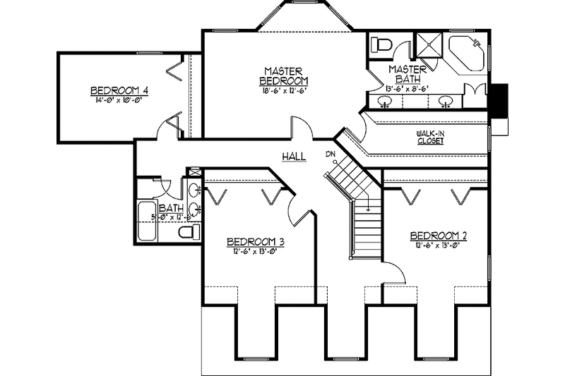 Dream House Plan - Floor Plan - Upper Floor for Country House Plan #978-20 - 4 bed, 3 bath