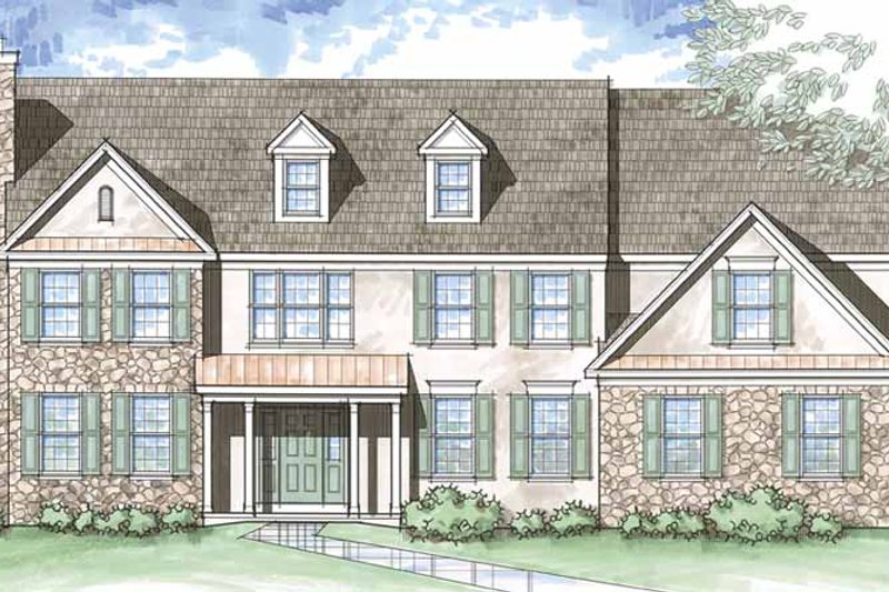 Architectural House Design - Colonial Exterior - Front Elevation Plan #1029-18