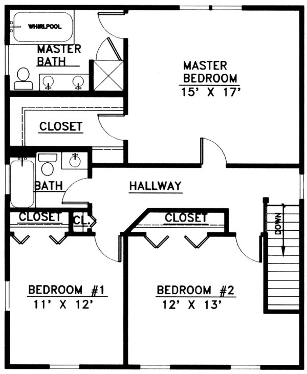 Home Plan - Colonial Floor Plan - Upper Floor Plan #978-2