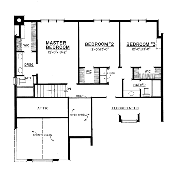 House Design - Colonial Floor Plan - Upper Floor Plan #1016-105