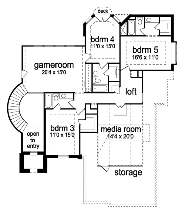 House Blueprint - Tudor Floor Plan - Upper Floor Plan #84-740