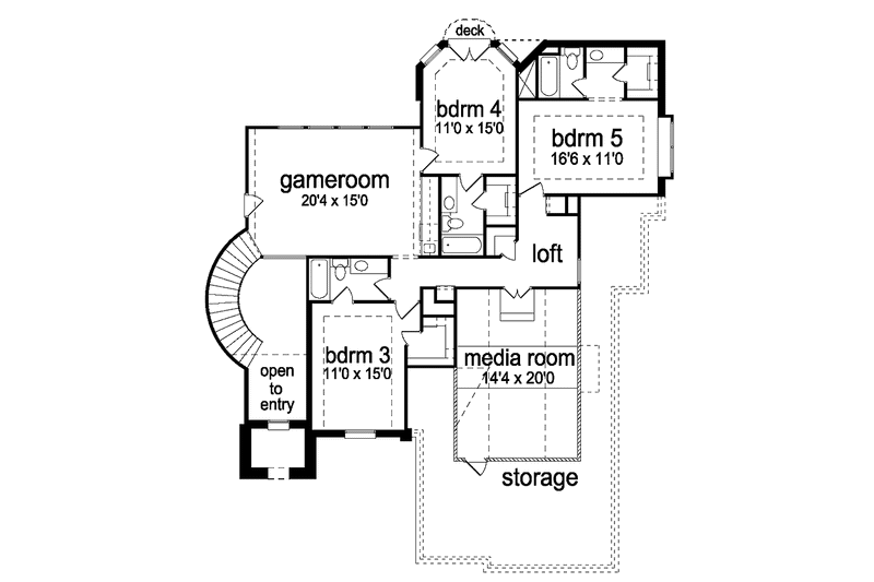 Home Plan - Floor Plan - Upper Floor for Tudor House Plan #84-740 - 5 bed, 5.5 bath