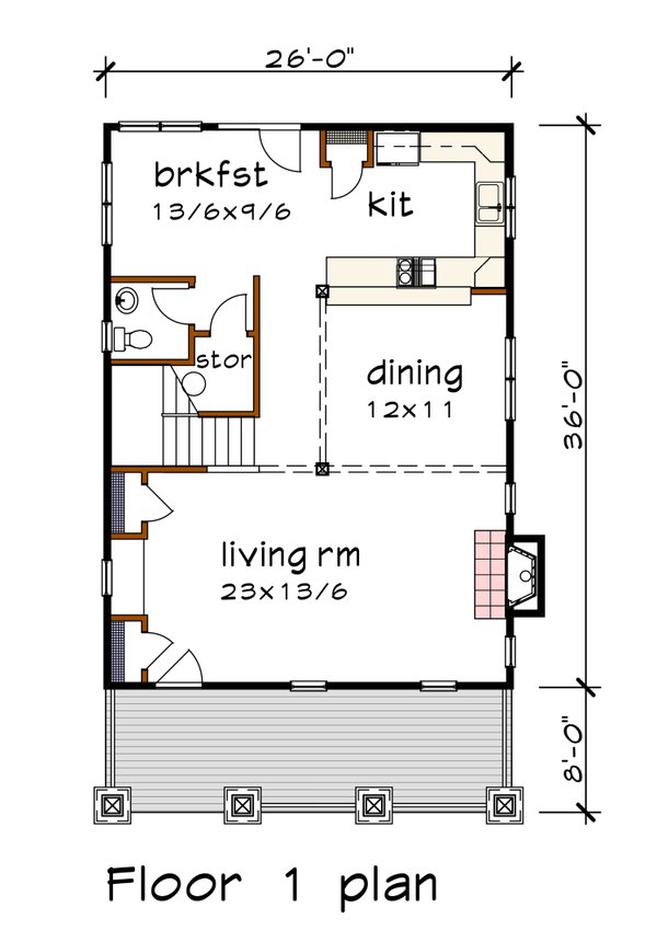 Home Plan - Craftsman Floor Plan - Main Floor Plan #79-352