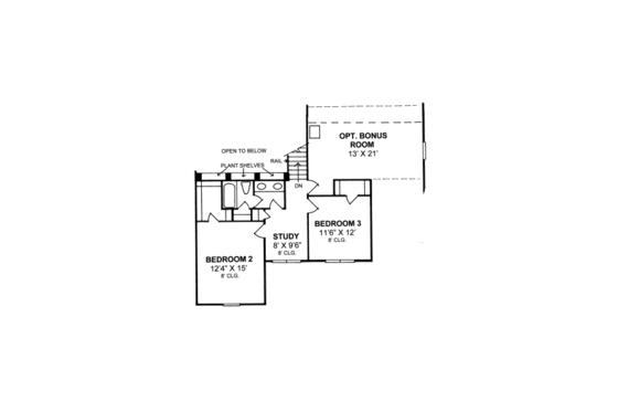 Floor Plan - Upper Floor for Traditional House Plan #20-330 - 3 bed, 2.5 bath