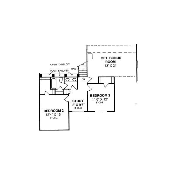 Home Plan - Traditional Floor Plan - Upper Floor Plan #20-330