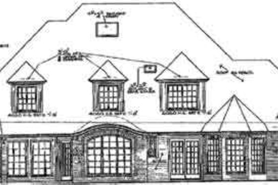 Exterior - Rear Elevation for European House Plan #310-224 - 5 bed, 3.5 bath