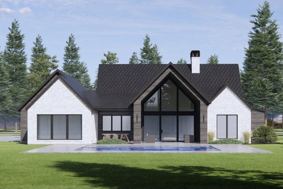 Exterior - Rear Elevation for Modern House Plan #1096-76 - 4 bed, 2.5 bath