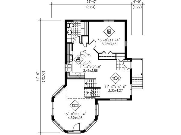 Dream House Plan - European Floor Plan - Main Floor Plan #25-4197