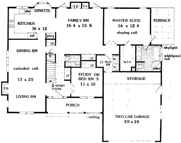 Architectural House Design - Country Floor Plan - Main Floor Plan #3-235
