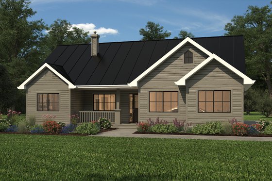 Exterior - Front Elevation 4 for Ranch House Plan #427-11 - 3 bed, 2 bath