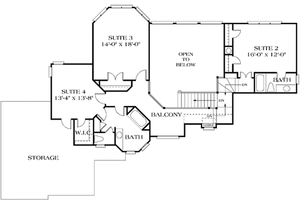 House Plan Design - European Floor Plan - Upper Floor Plan #453-146