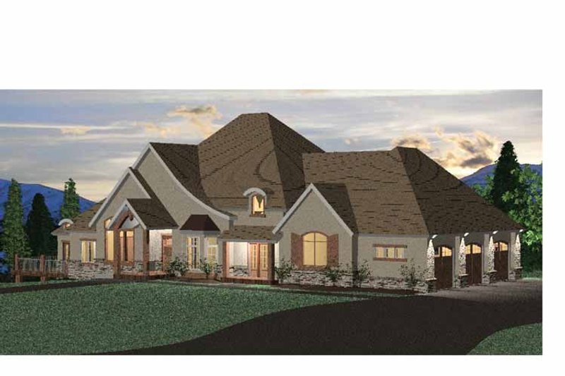 Architectural House Design - Exterior - Front Elevation 3 for European House Plan #937-15 - 5 bed, 3 bath