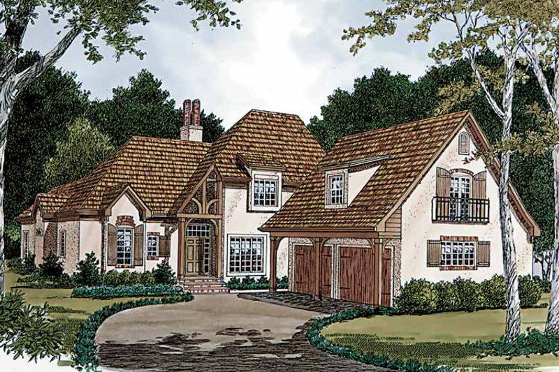 House Blueprint - Country Exterior - Front Elevation Plan #453-104