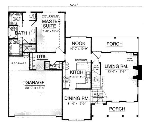 Architectural House Design - Traditional Floor Plan - Main Floor Plan #40-172