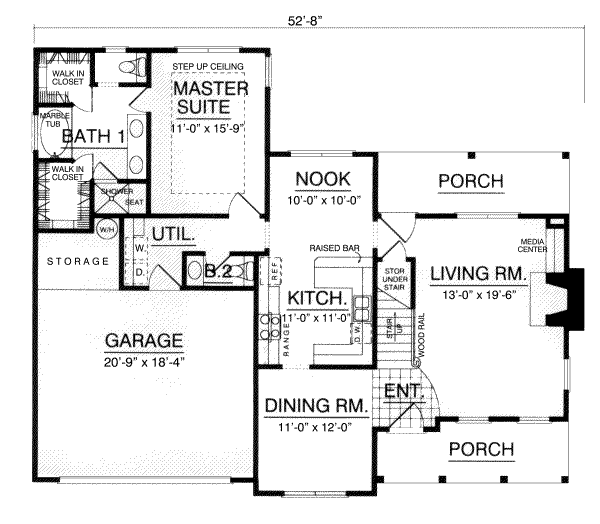 Home Plan - Traditional Floor Plan - Main Floor Plan #40-172