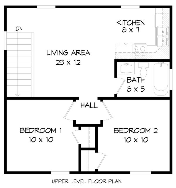 Southern Floor Plan - Upper Floor Plan #932-1119