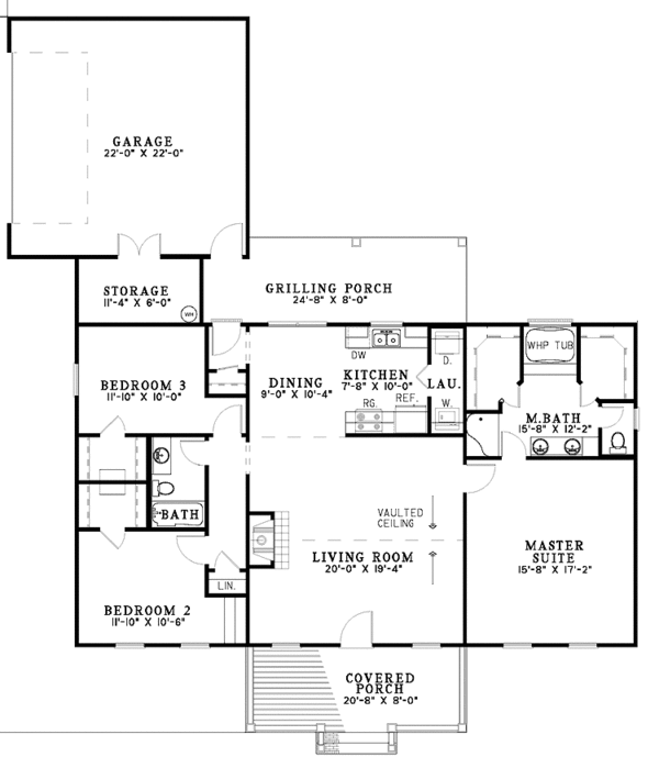 House Design - Country Floor Plan - Main Floor Plan #17-3058