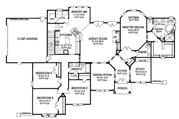 House Plan Design - Country Floor Plan - Main Floor Plan #952-273