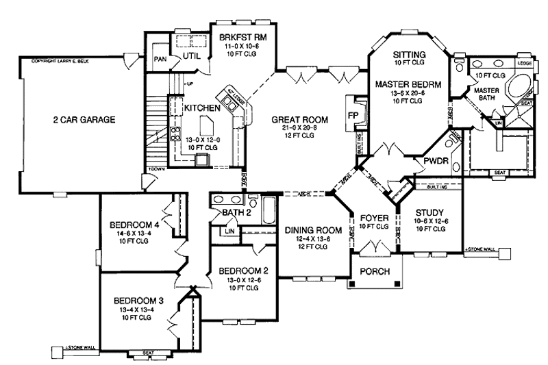 Home Plan - Floor Plan - Main Floor for Country House Plan #952-273 - 4 bed, 2.5 bath