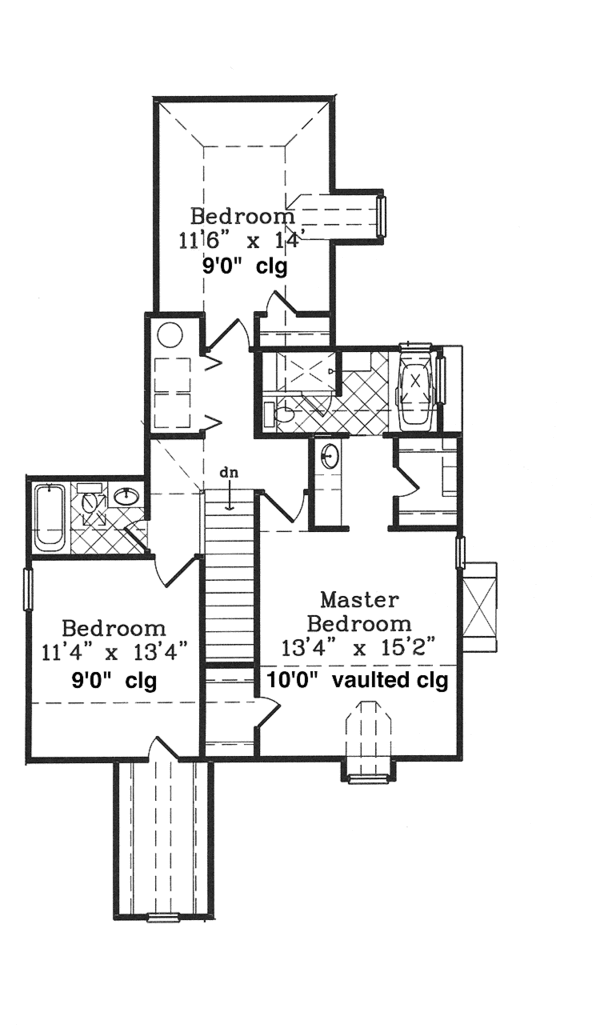 House Blueprint - Country Floor Plan - Upper Floor Plan #985-13