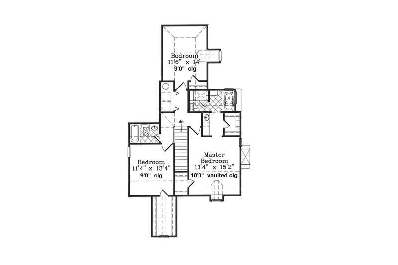 Home Plan - Floor Plan - Upper Floor for Country House Plan #985-13 - 3 bed, 2.5 bath