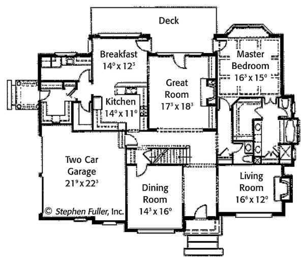Architectural House Design - Colonial Floor Plan - Main Floor Plan #429-417