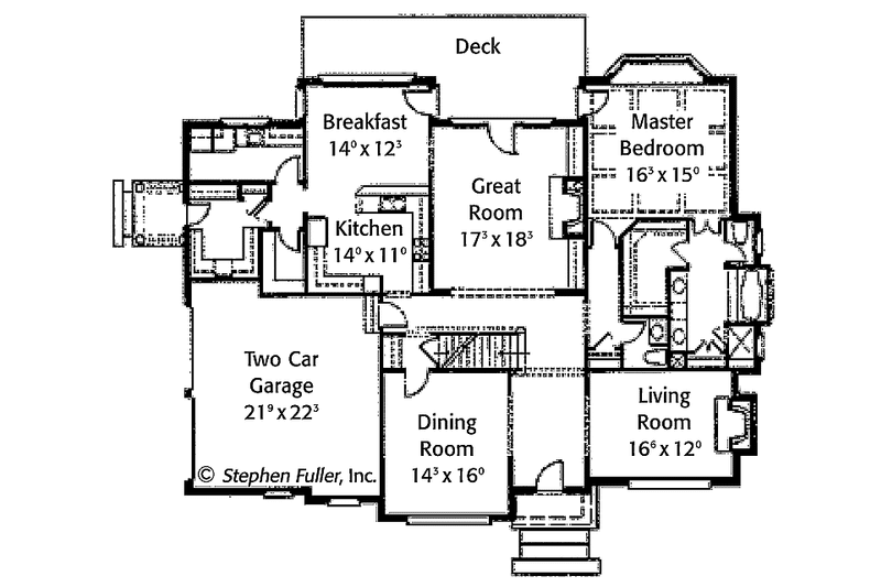 Home Plan - Floor Plan - Main Floor for Colonial House Plan #429-417 - 4 bed, 3.5 bath