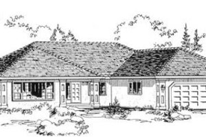 European Exterior - Front Elevation Plan #18-8957