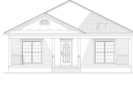 Exterior - Front Elevation 3 for Country House Plan #17-3057 - 3 bed, 3 bath