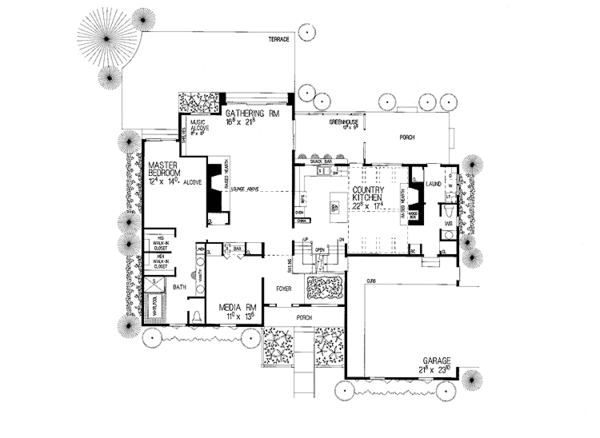 House Plan Design - Country Floor Plan - Main Floor Plan #72-855