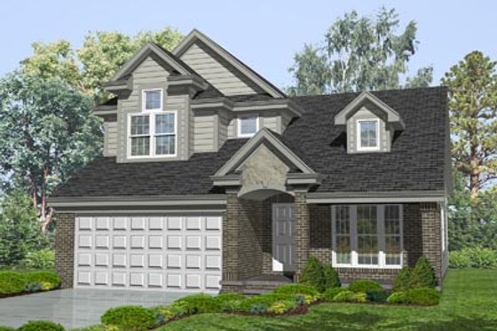 Exterior - Front Elevation for Traditional House Plan #50-129 - 3 bed, 2.5 bath