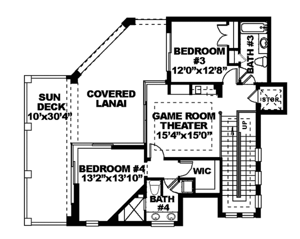 House Plan Design - Mediterranean Floor Plan - Upper Floor Plan #1017-65