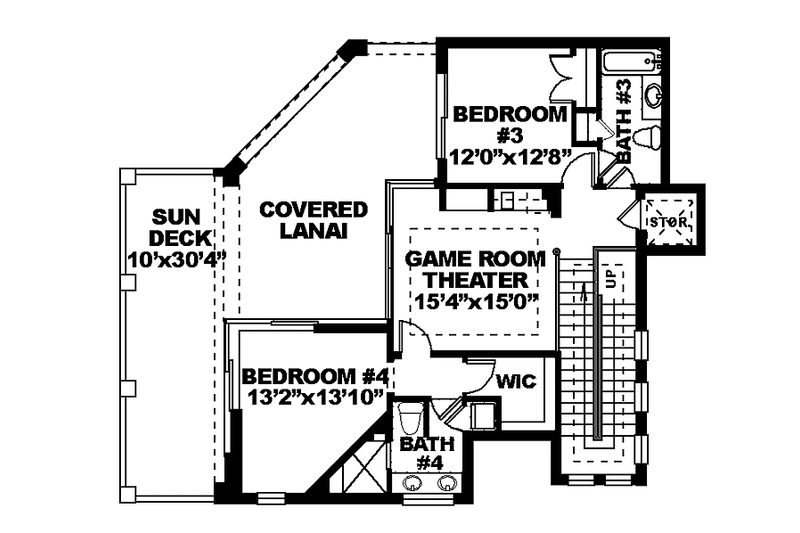 Architectural House Design - Floor Plan - Upper Floor for Mediterranean House Plan #1017-65 - 4 bed, 4 bath