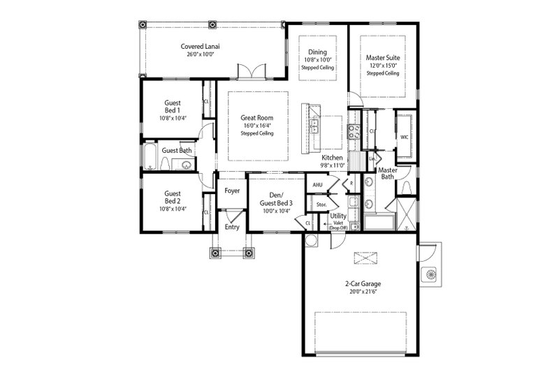Home Plan - Floor Plan - Main Floor for Farmhouse House Plan #938-142 - 4 bed, 2 bath
