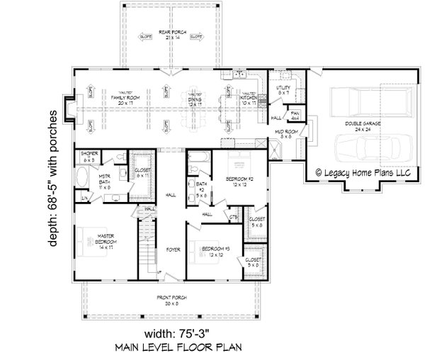 Country Floor Plan - Main Floor Plan #932-707