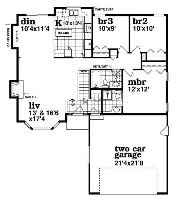 Home Plan - Craftsman Floor Plan - Main Floor Plan #47-926