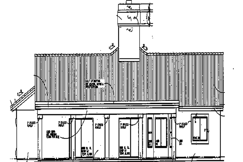 Home Plan - Exterior - Rear Elevation for Mediterranean House Plan #72-917 - 3 bed, 2.5 bath