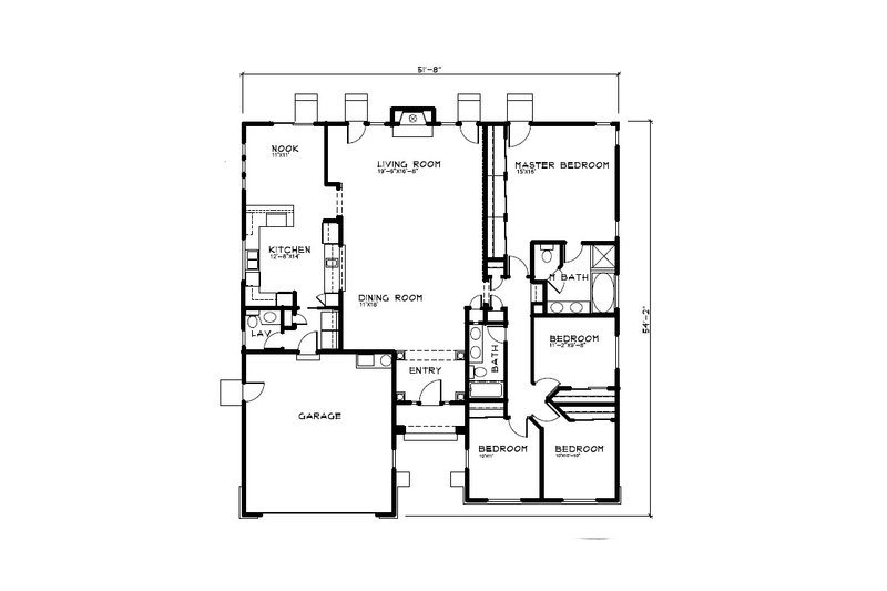 Home Plan - Floor Plan - Main Floor for Country House Plan #515-73 - 4 bed, 2.5 bath