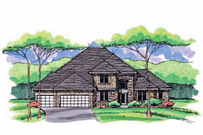 Home Plan - Colonial Exterior - Front Elevation Plan #51-1038