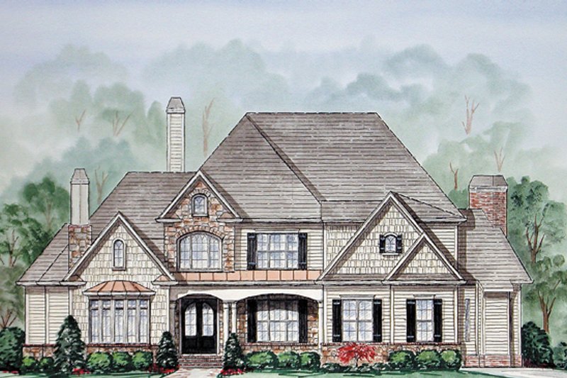 Home Plan - Exterior - Front Elevation 3 for Country House Plan #54-377 - 4 bed, 3.5 bath