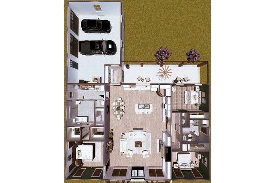 Floor Plan - Main Floor 2 for Barndominium House Plan #44-261 - 3 bed, 2 bath
