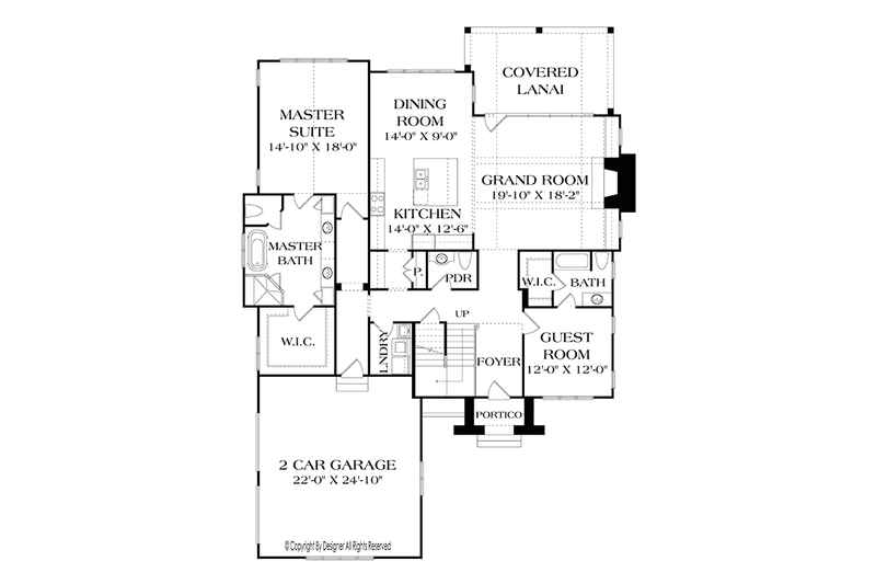 Home Plan - Floor Plan - Main Floor for European House Plan #453-637 - 4 bed, 4.5 bath