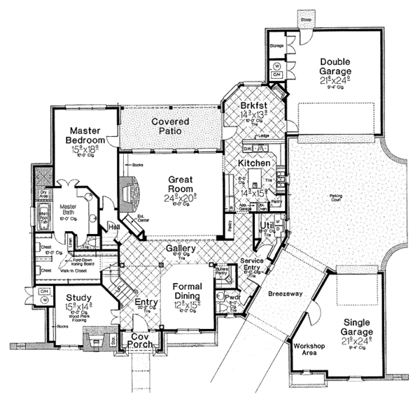 House Plan Design - European Floor Plan - Main Floor Plan #310-1187