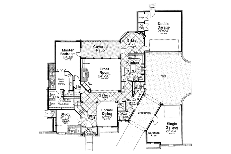Architectural House Design - Floor Plan - Main Floor for European House Plan #310-1187 - 4 bed, 3.5 bath