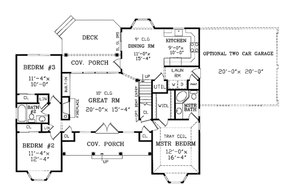 Floor Plan - Main Floor for Country House Plan #314-210 - 3 bed, 2 bath