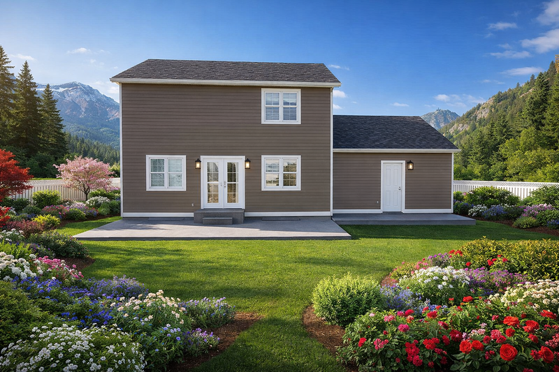 House Blueprint - Exterior - Rear Elevation 1 for Farmhouse House Plan #1060-442 - 3 bed, 2.5 bath