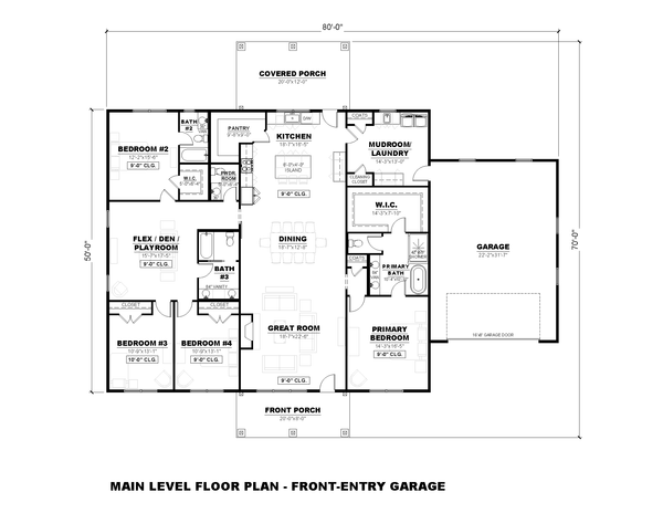 Barndominium Floor Plan - Main Floor Plan #1117-25