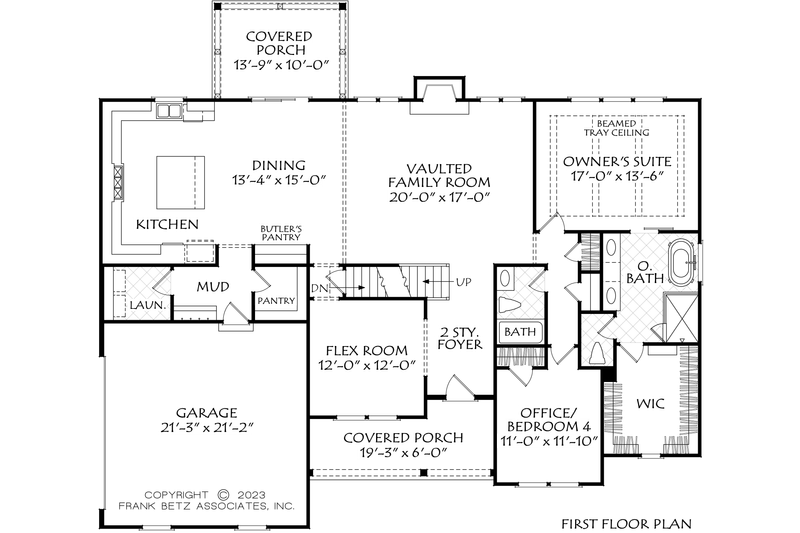 Architectural House Design - Floor Plan - Main Floor for Traditional House Plan #927-1042 - 4 bed, 3 bath