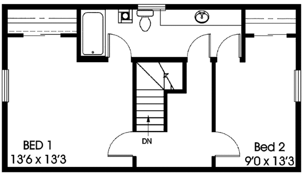 House Design - Traditional Floor Plan - Upper Floor Plan #60-894